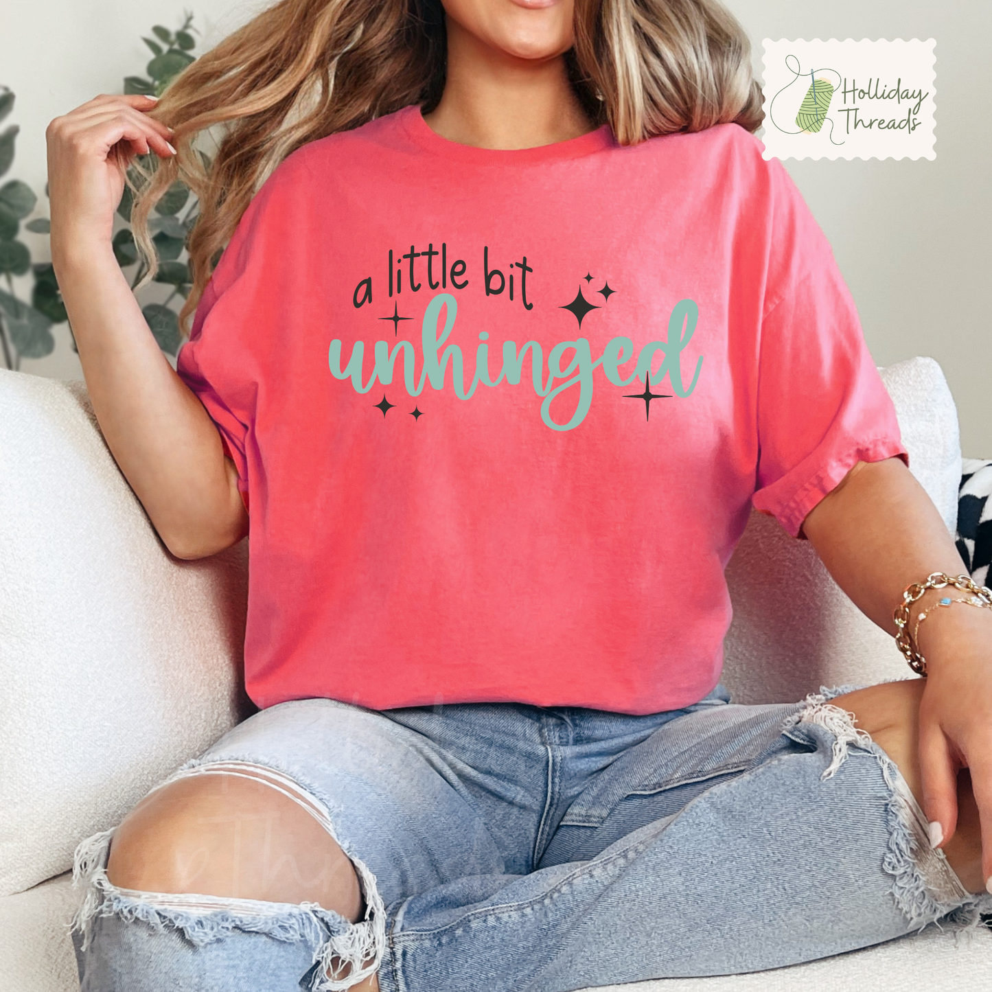 Little Bit Unhinged Tee | Coral