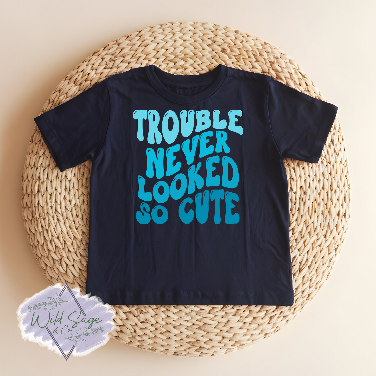 Trouble Never Looked So Cute Tee | Blue