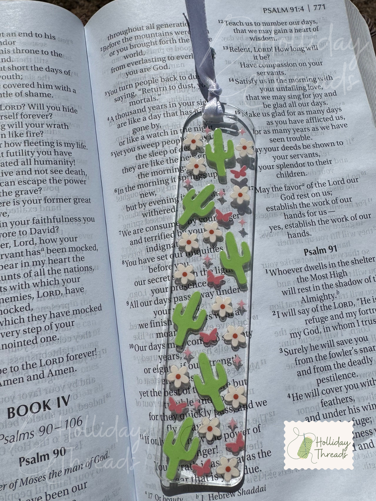 Cactus Blossom Acrylic Bookmark