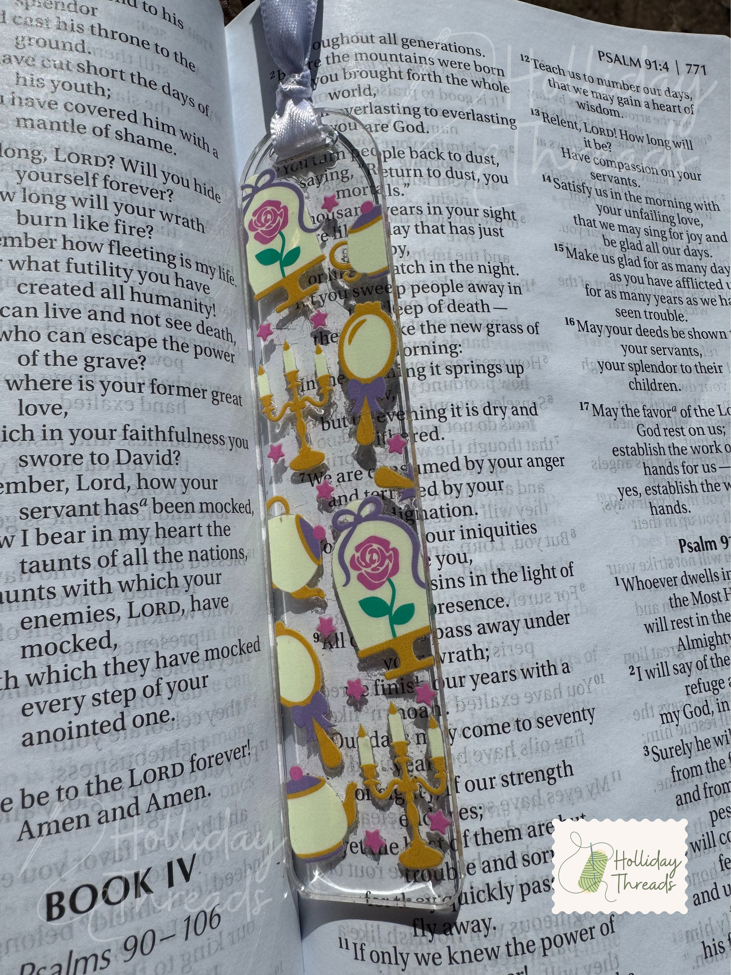 Belle The Bookworm Acrylic Bookmark