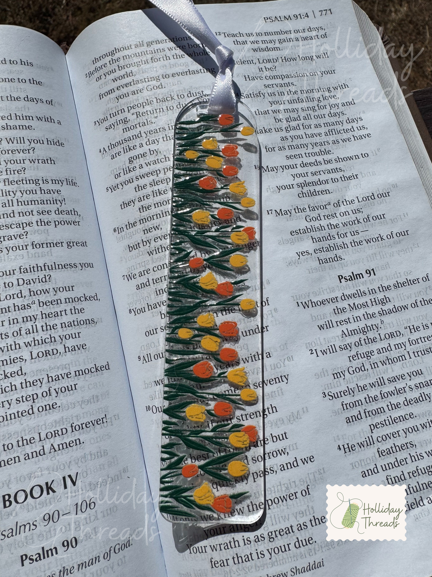 Spring Tulips Acrylic Bookmark