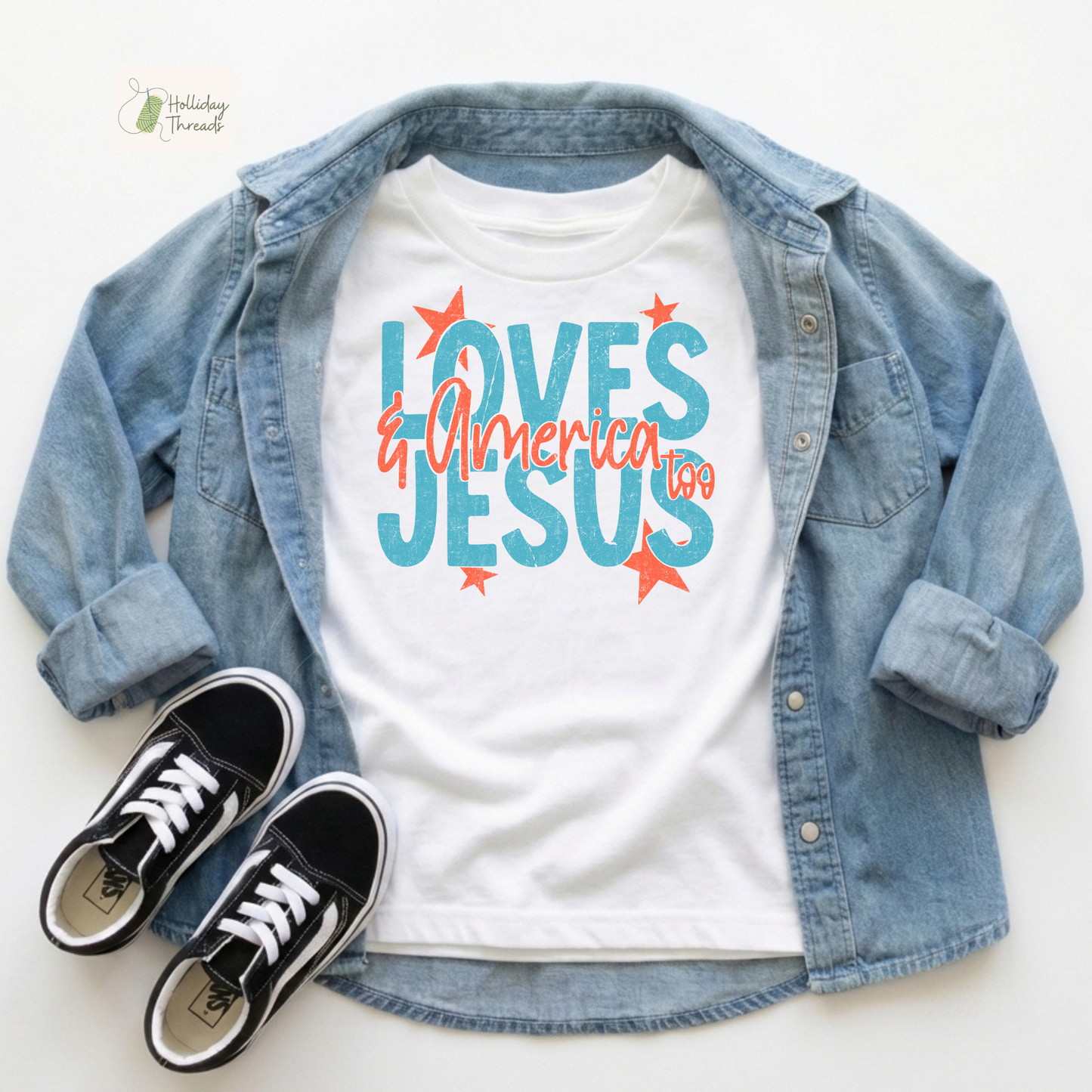 Loves Jesus & America Too Tee | Infant Toddler