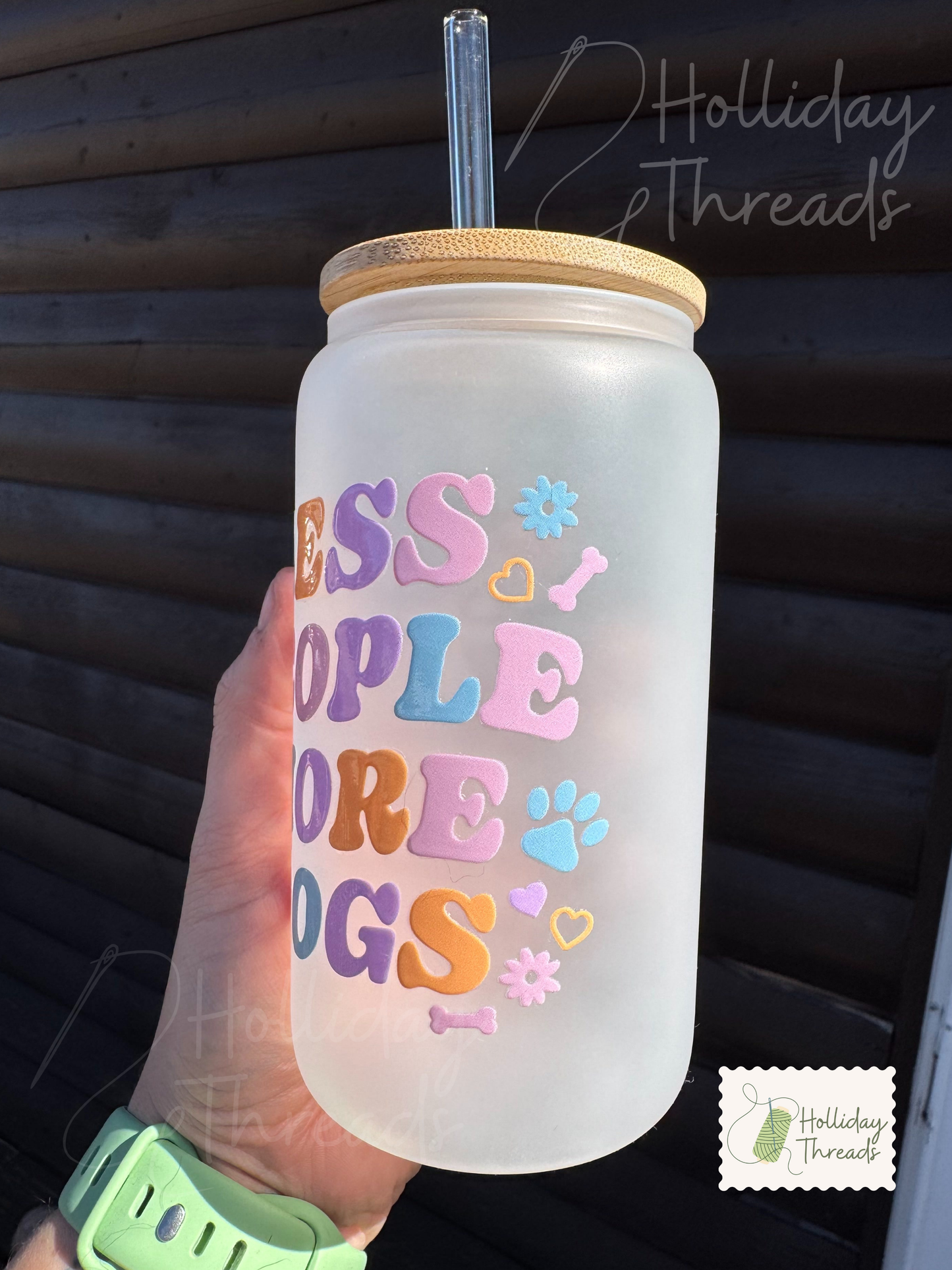 Less People More Dogs Frosted Mug