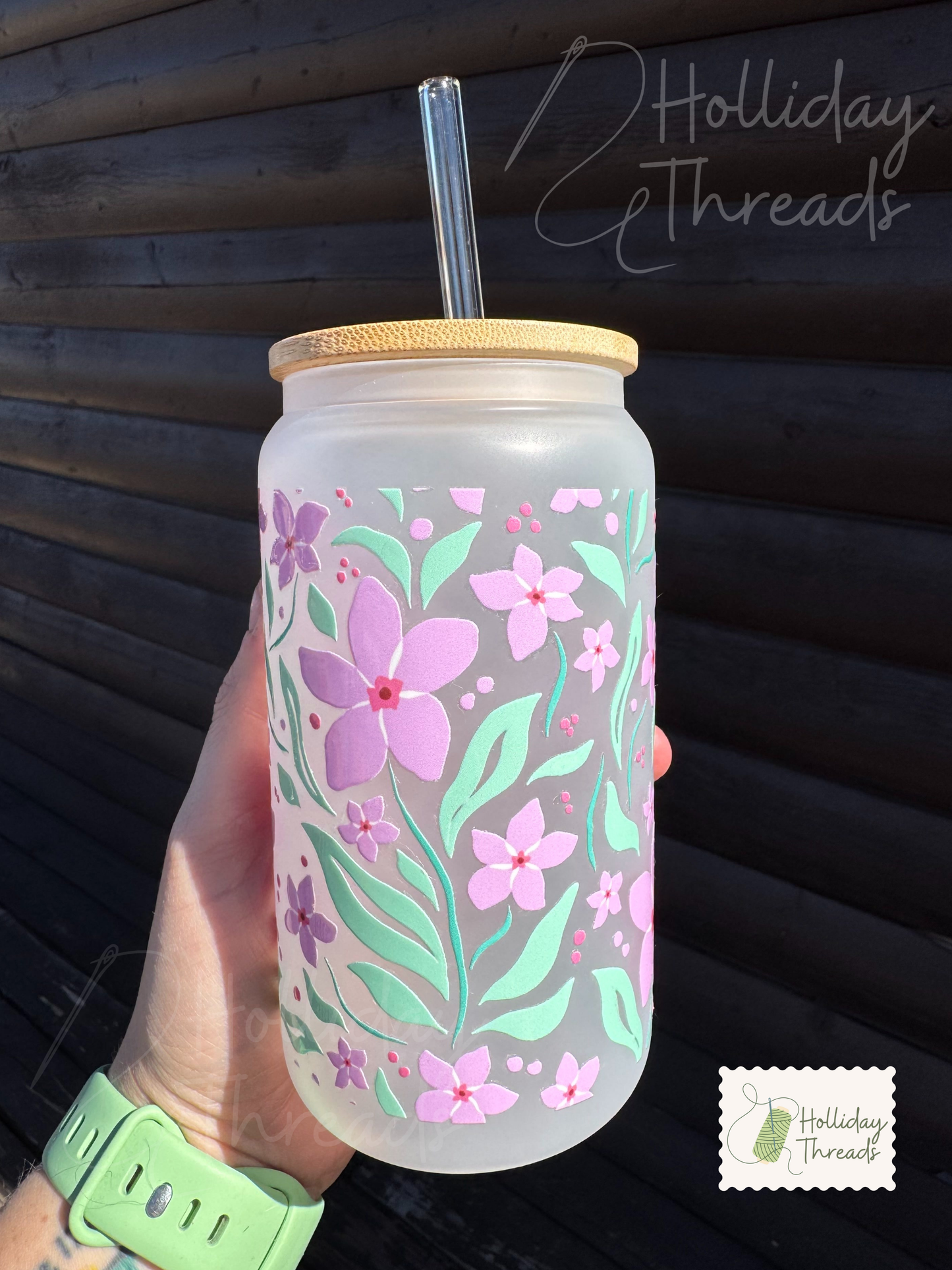 Pink Florals Frosted Mug