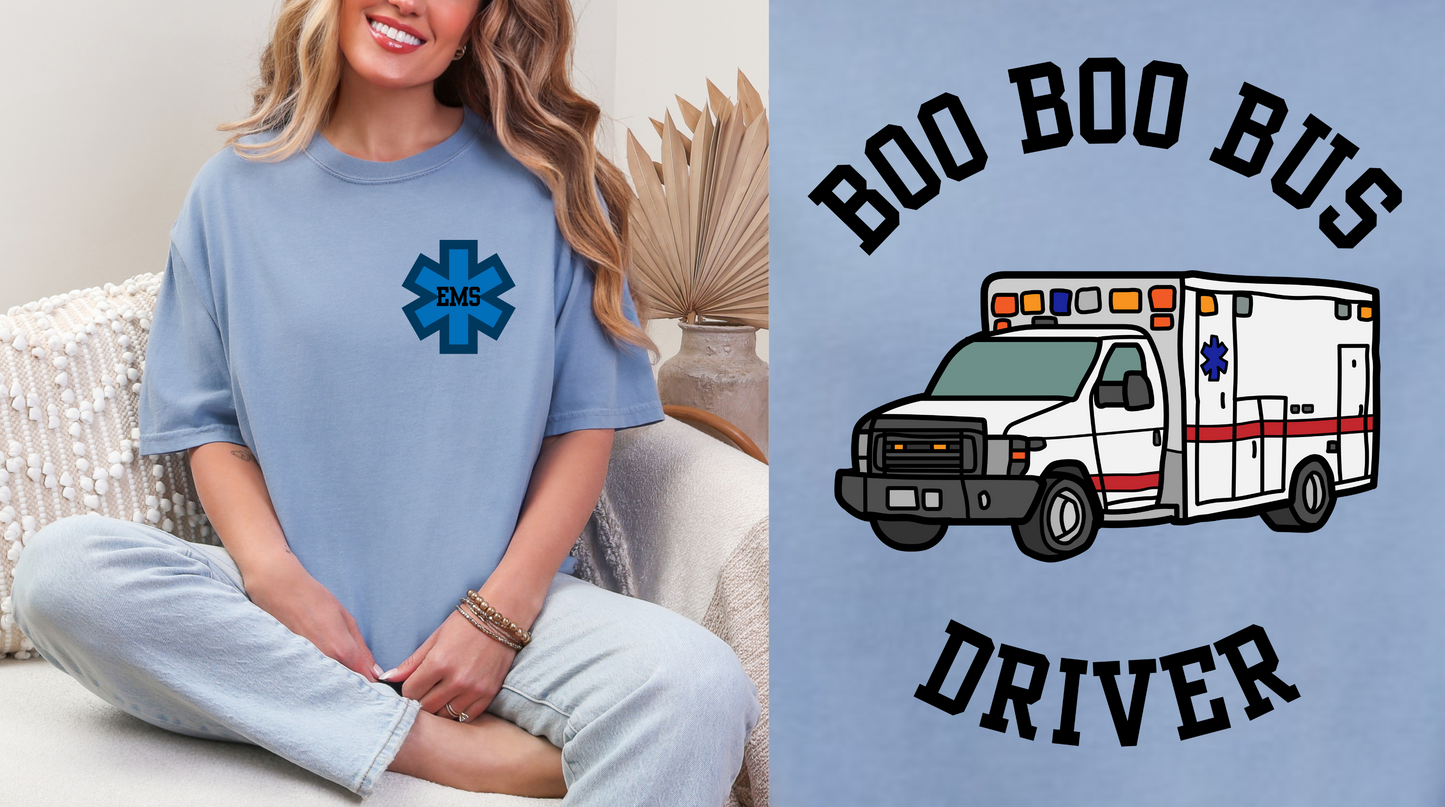 Boo Boo Bus Driver Tee | Denim
