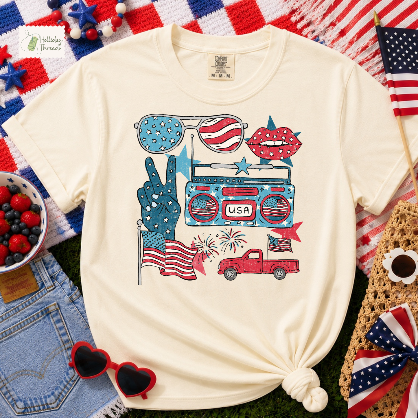 Patriotic Party Collage Tee
