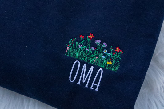 Custom Wildflower Name Pocket Embroidered Sweatshirt