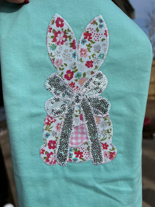 Bunny with Bow Embroidered Shirt