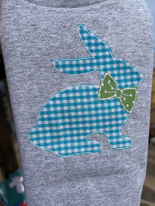 Sideview Bunny with Bowtie Embroidered Shirt