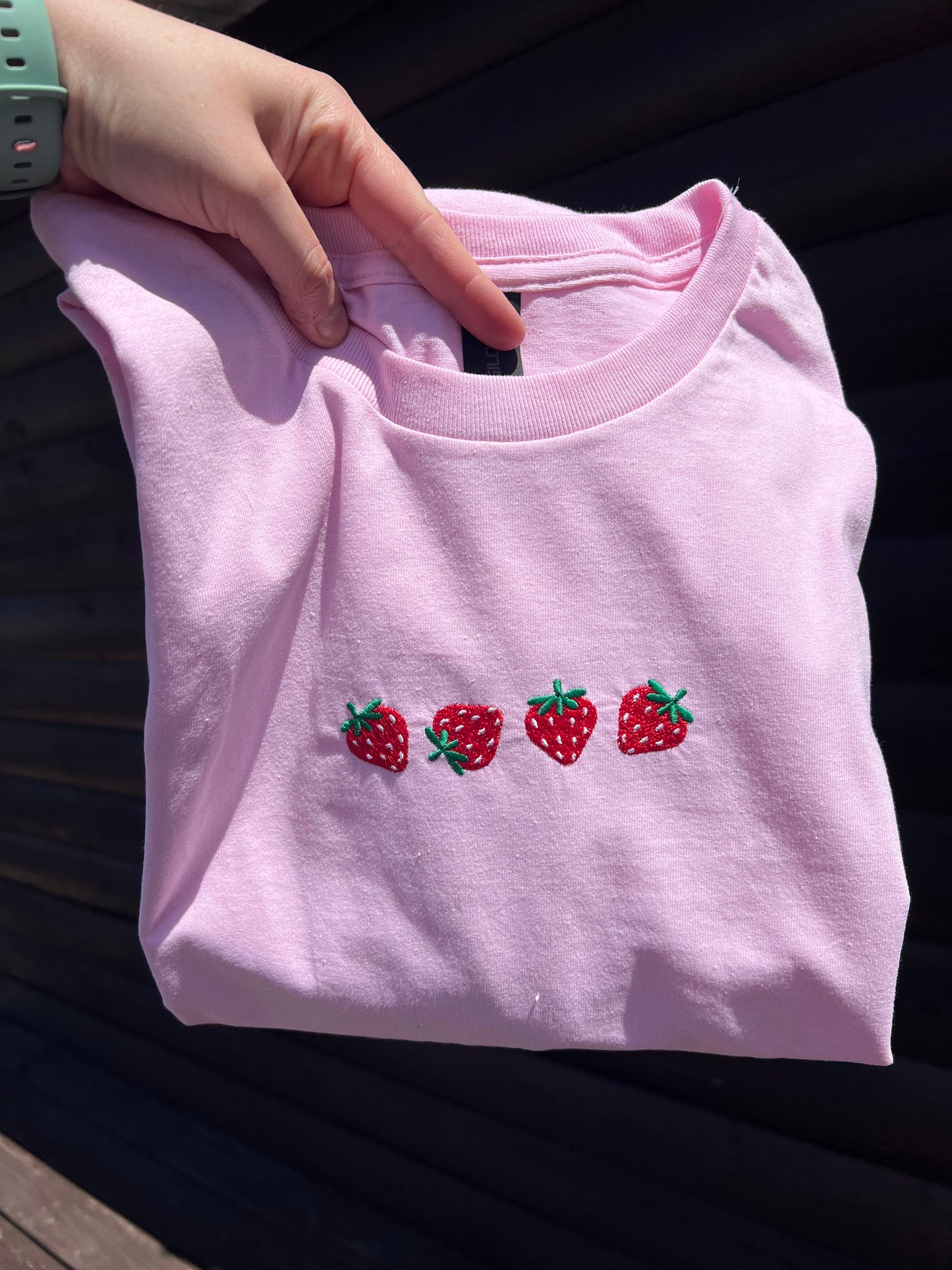Strawberries Embroidered Tee
