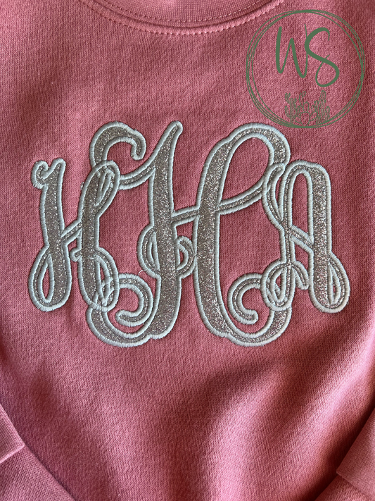 Monogram Sweatshirt with Side Bows