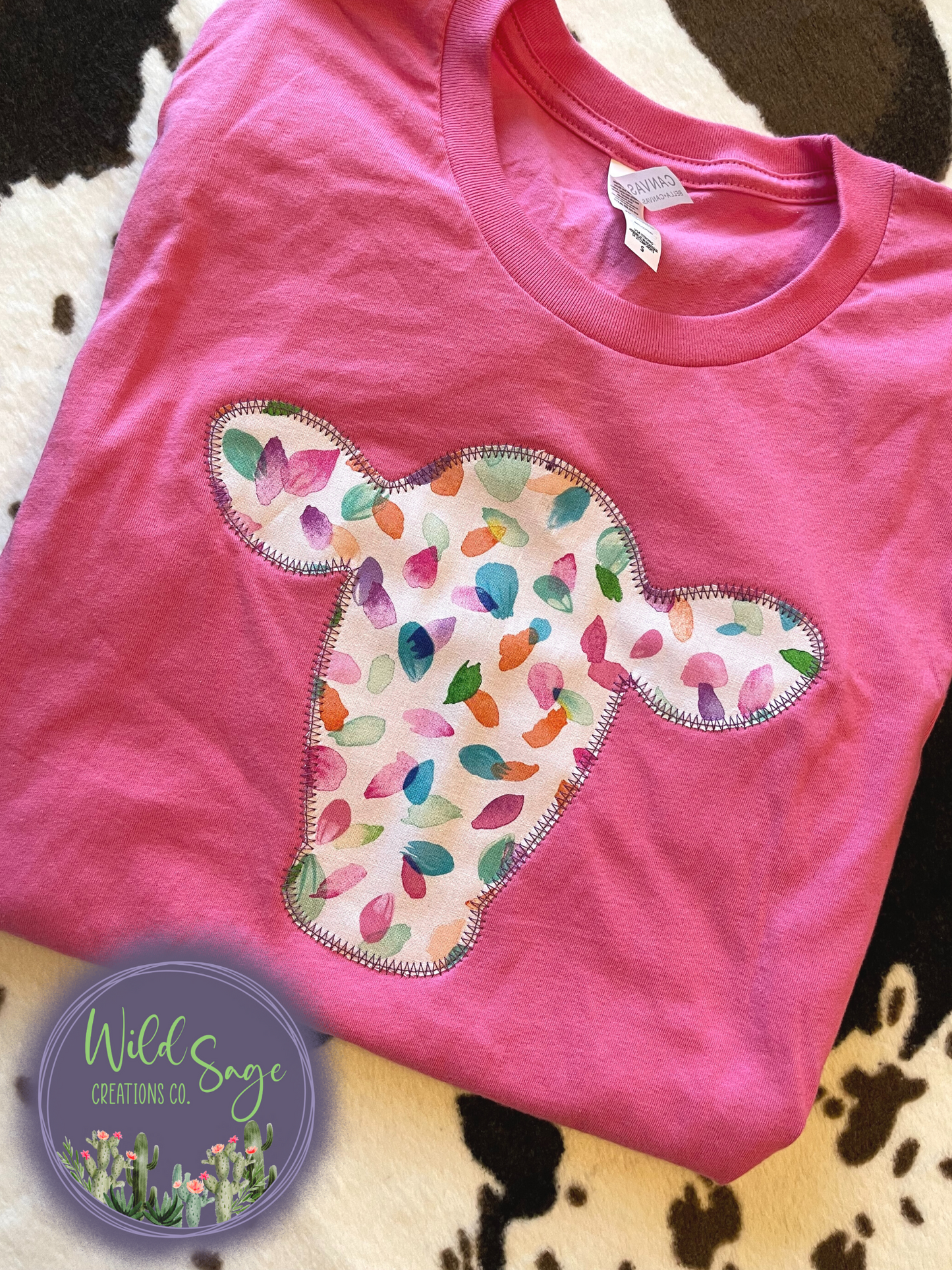 Cow Head Petal Embroidered Shirt