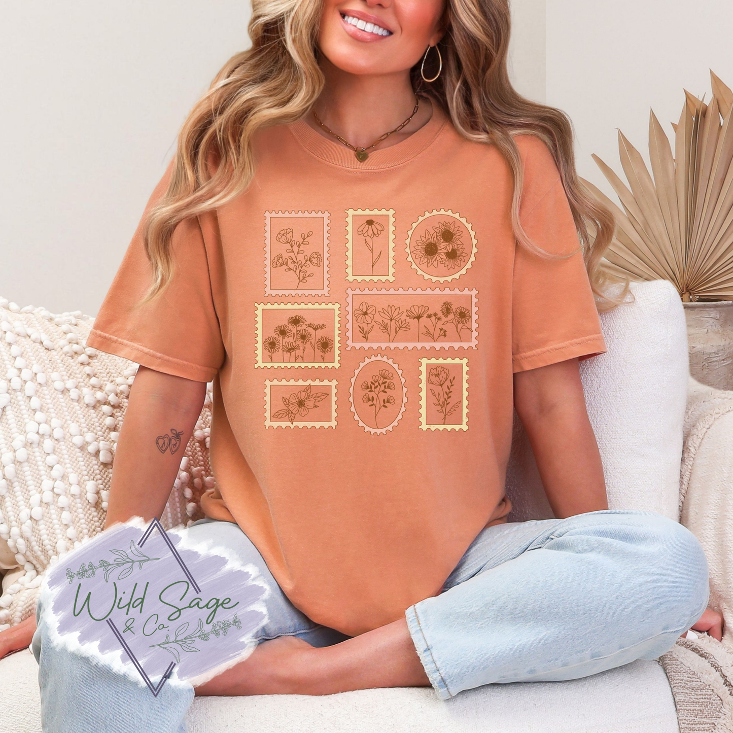 Vintage Floral Stamps Tee