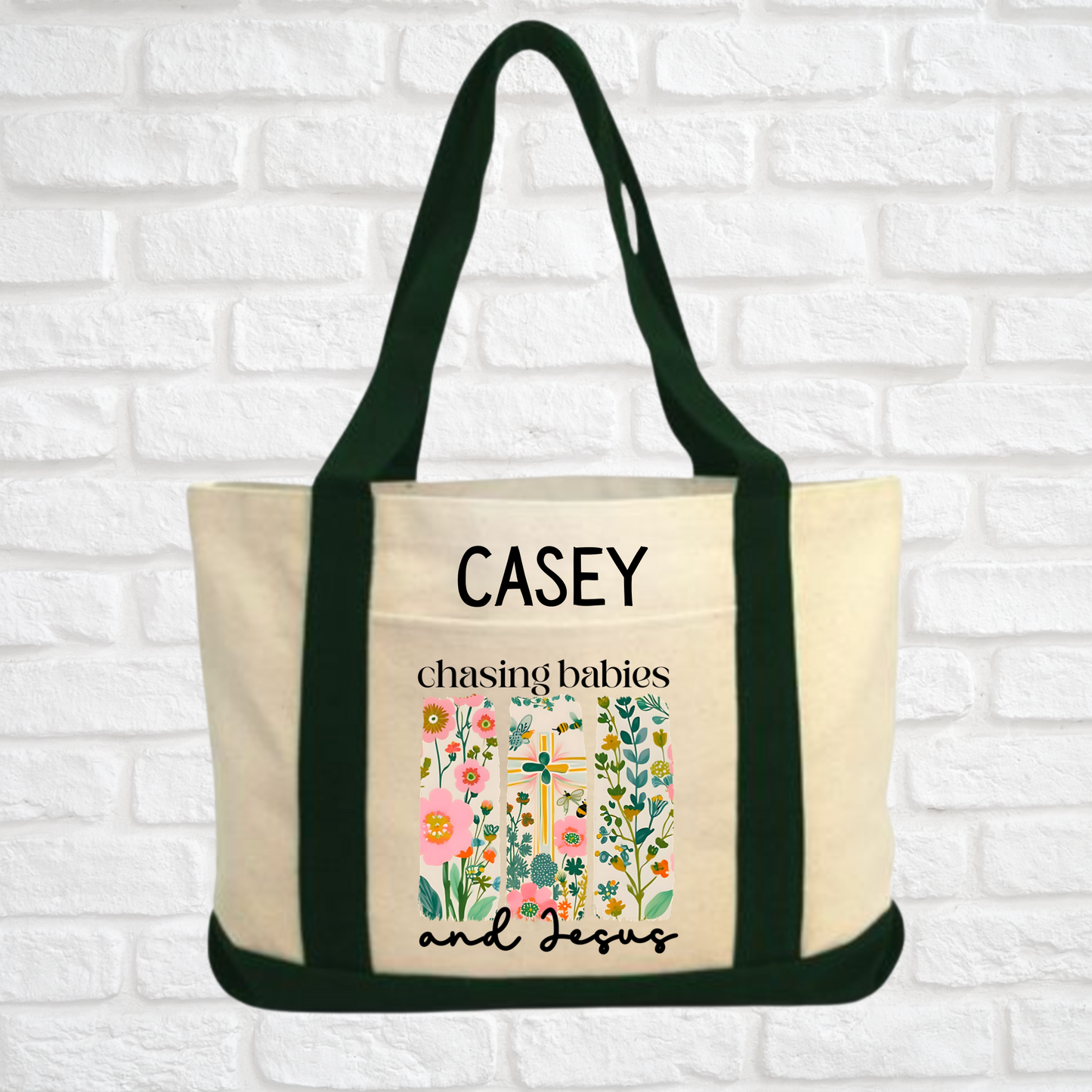 Chasing Babies & Jesus Canvas Bag