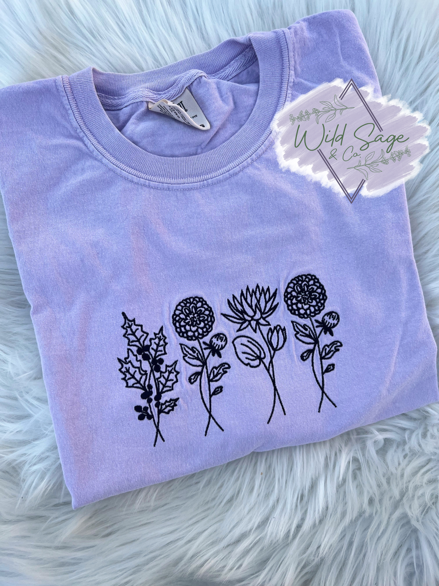 Birth Month Flowers Embroidered Tee | CUSTOM
