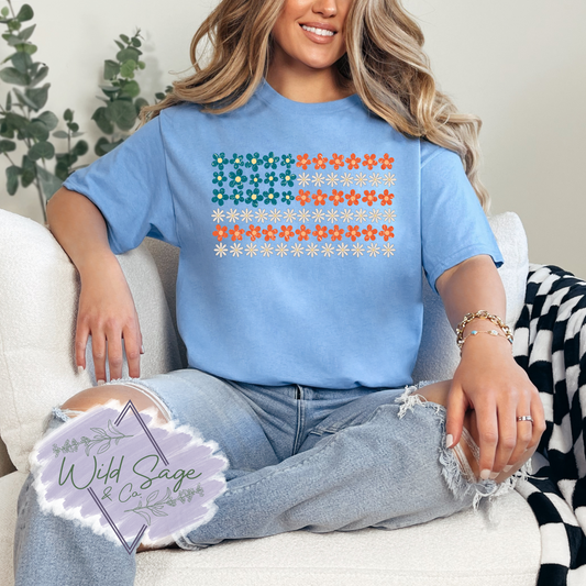 Floral Flag Tee