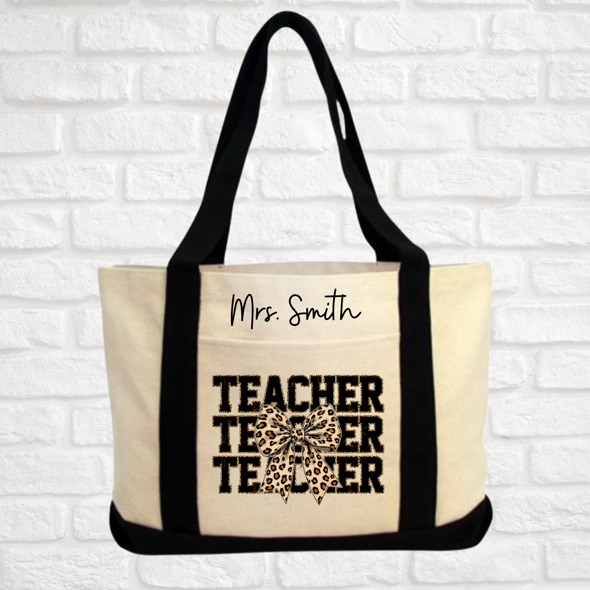 Cheetah Teacher Canvas Bag