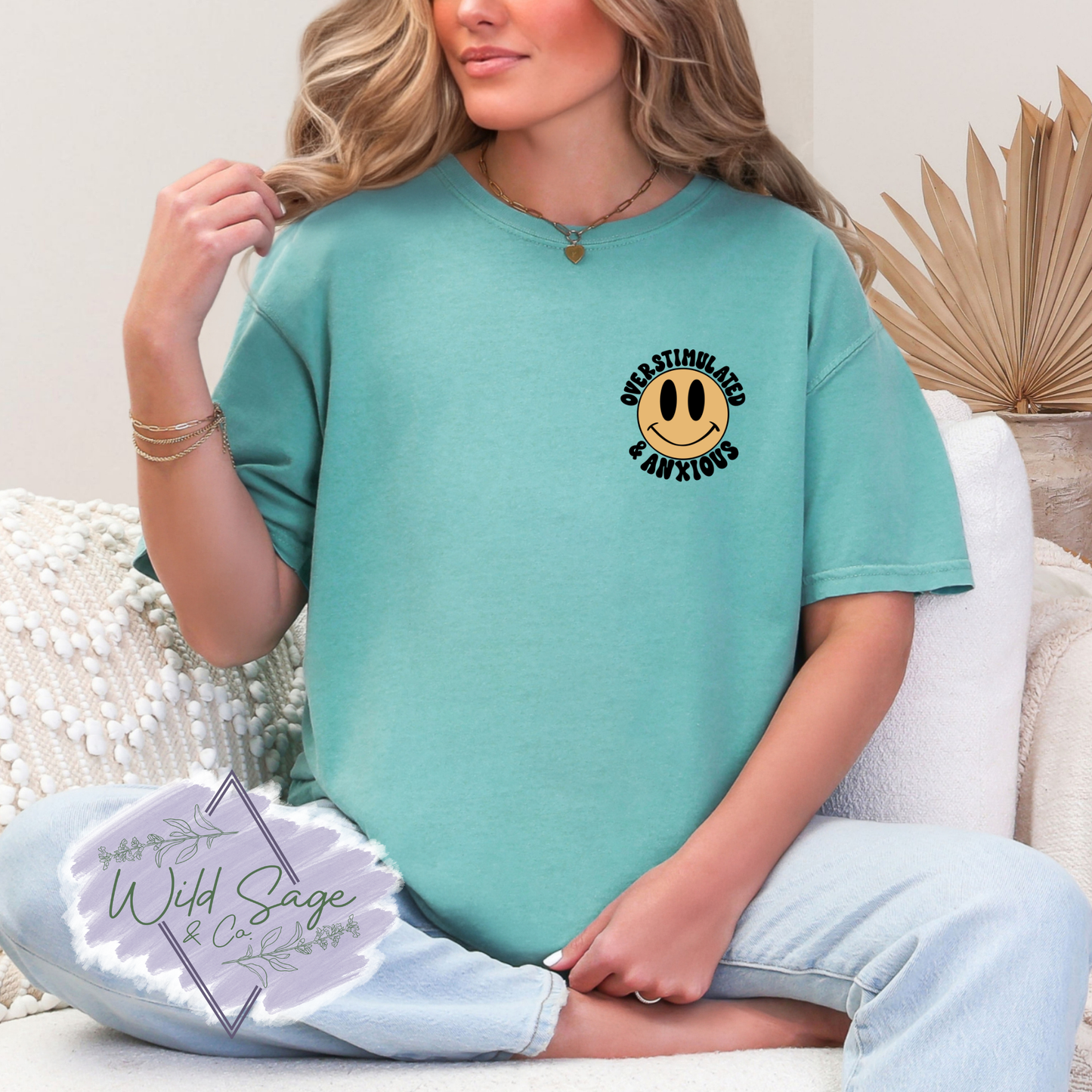 Overstimulated & Anxious Tee | Pocket