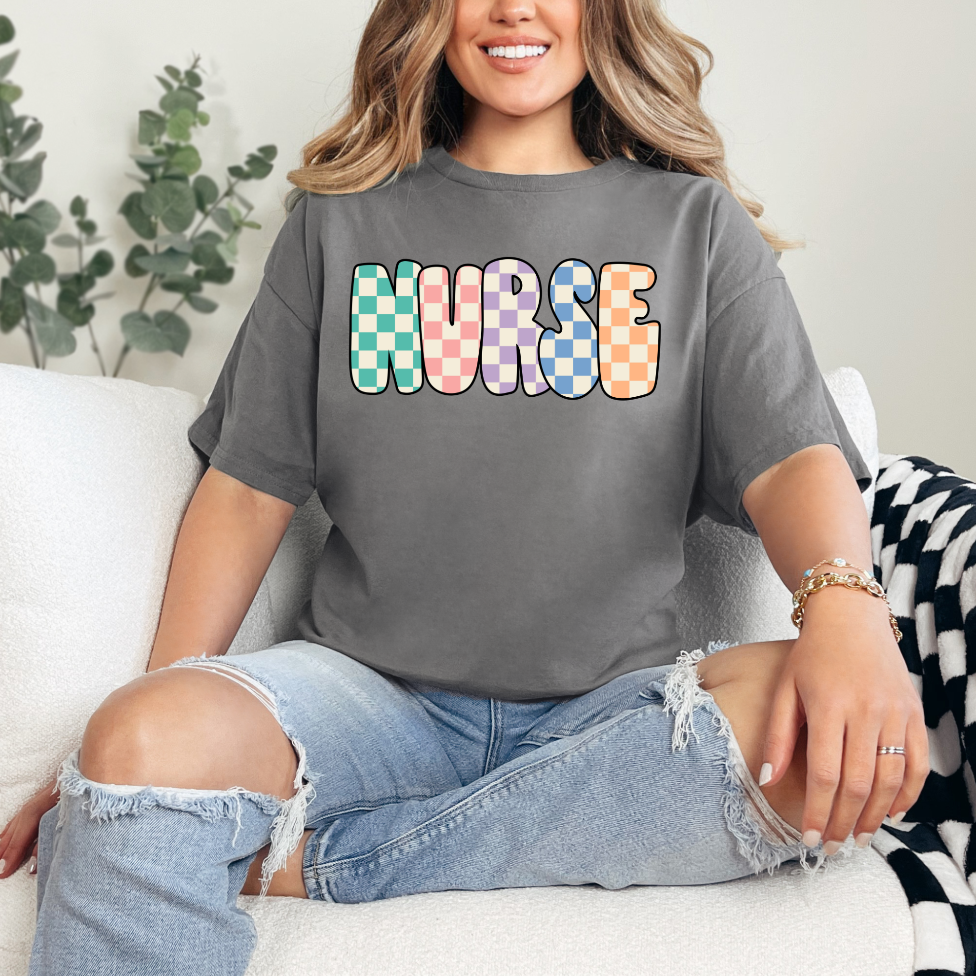 Checkered Nurse Tee