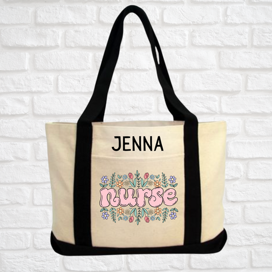 Floral Nurse Canvas Bag
