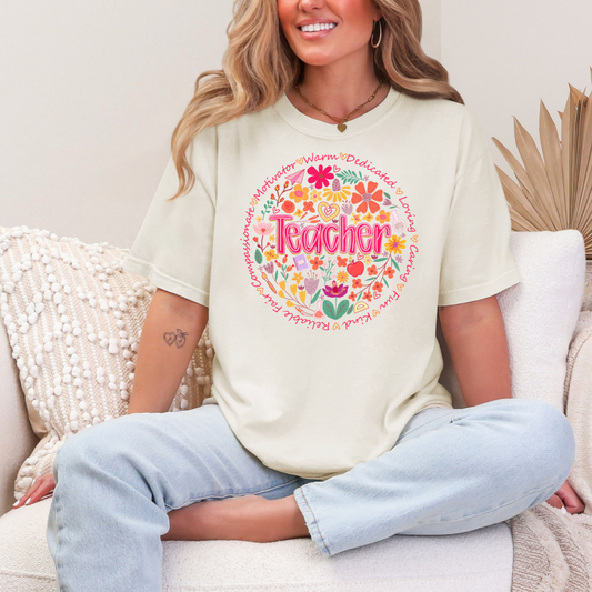 Floral Teacher Tee