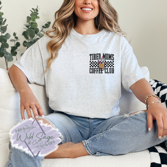 Tired Mom's Coffee Club Tee | Pocket