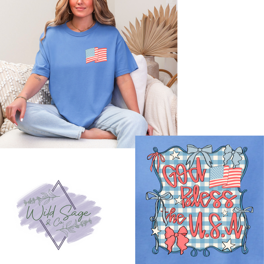 God Bless The USA Tee (with Pocket)