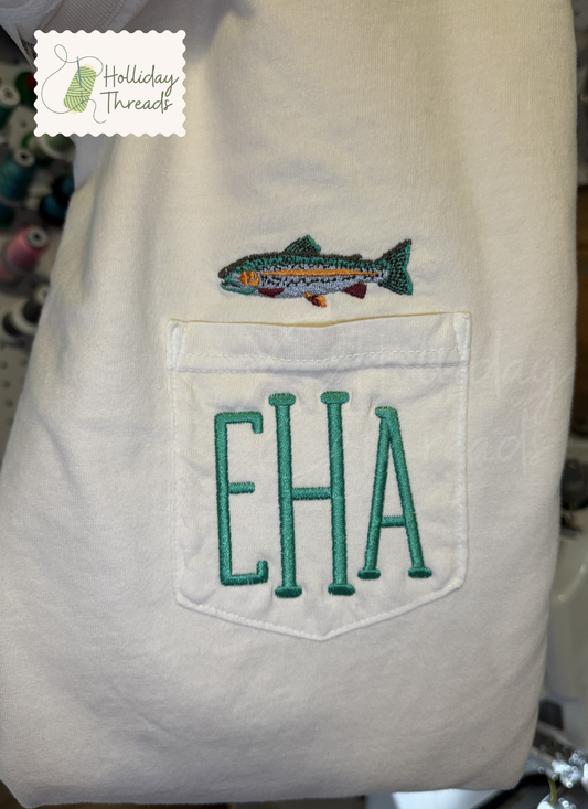 Fish Monogram Pocket Tee