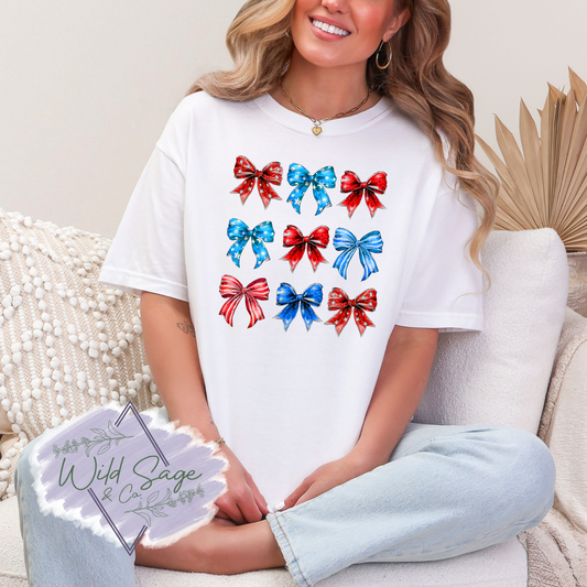 Red, White, and Bows Tee