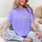 Purple Floral Monogram Tee