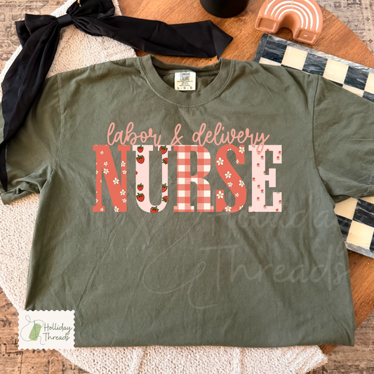 Nurse Strawberries Tee | CUSTOM