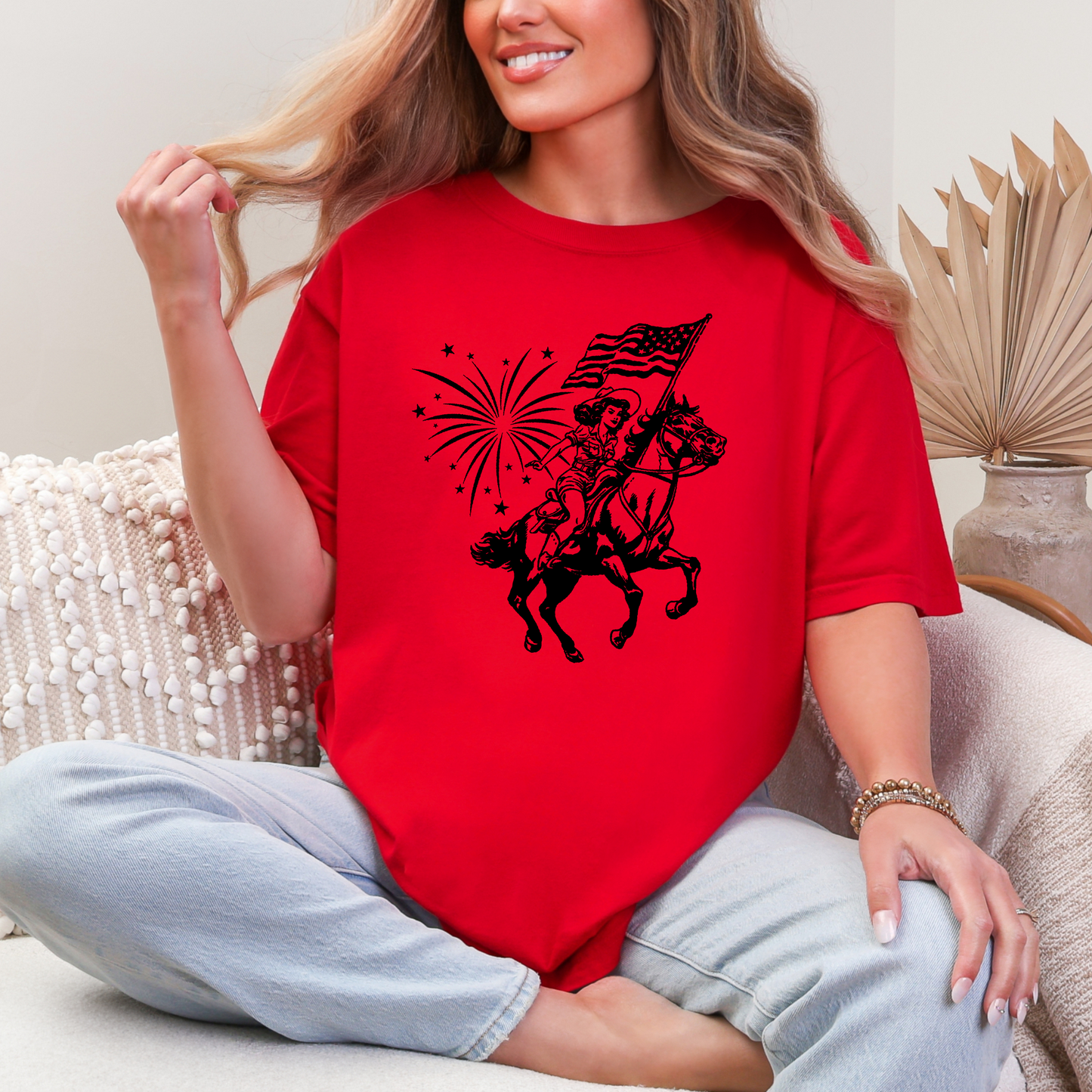 USA Cowgirl Tee | Red