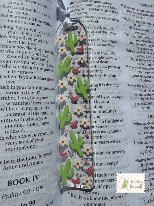 Cactus Blossom Acrylic Bookmark
