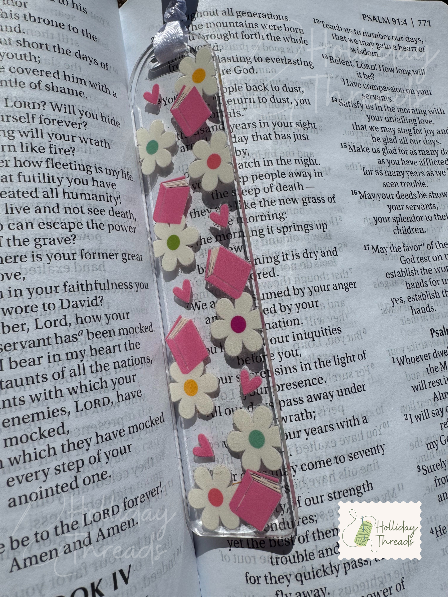 Book Flower Acrylic Bookmark