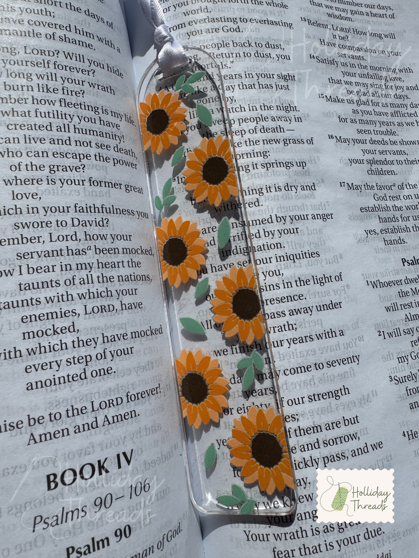 Sunflower Acrylic Bookmark
