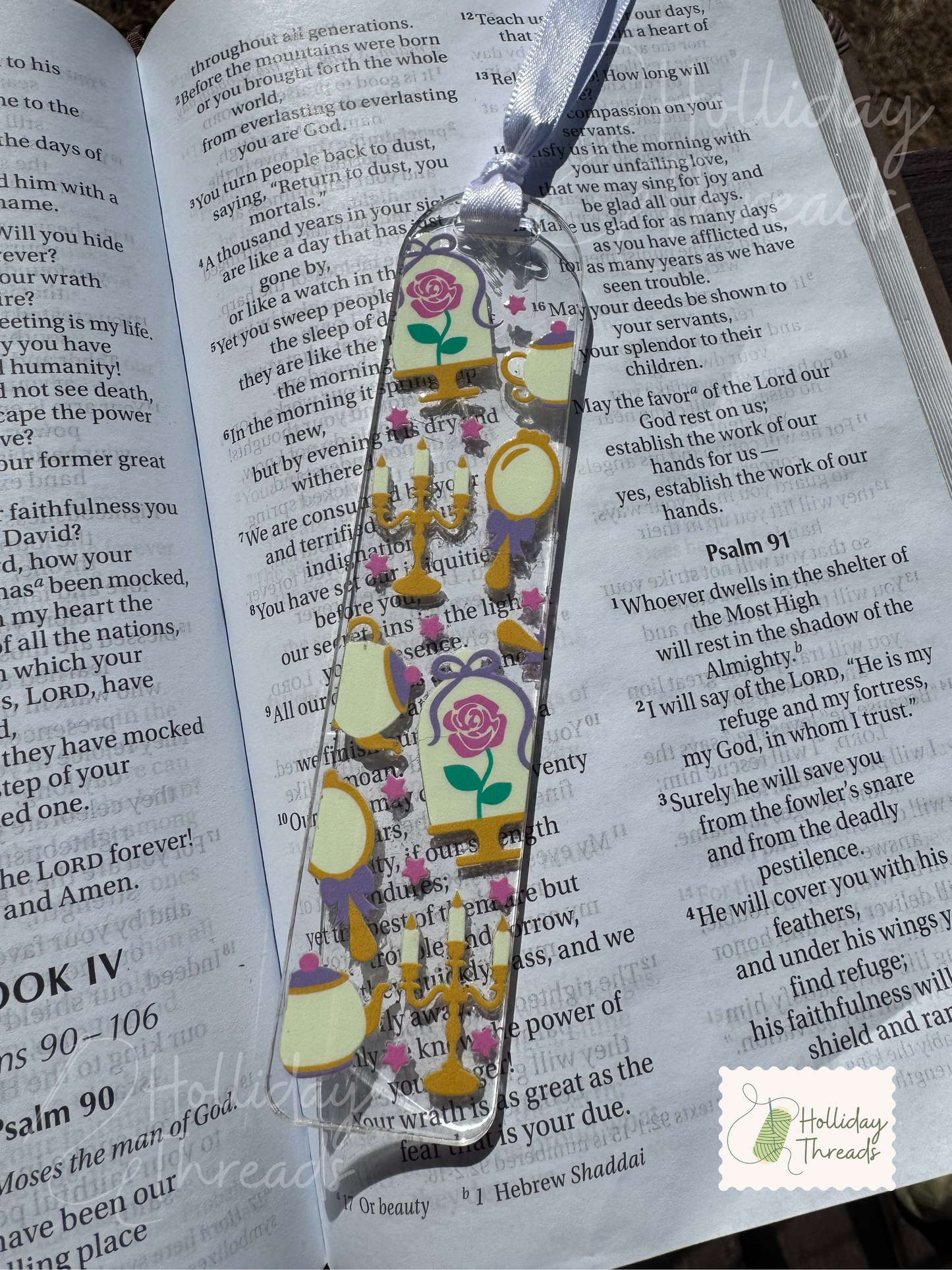 Belle The Bookworm Acrylic Bookmark