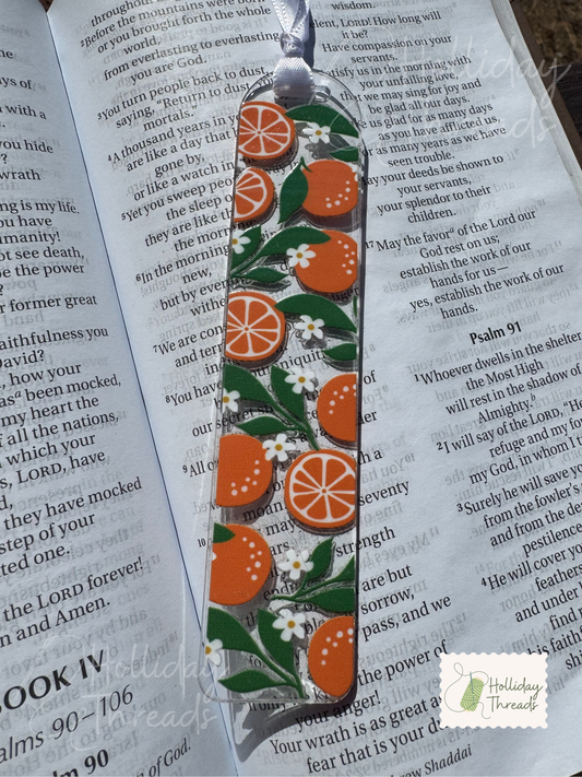 Sweet Oranges Acrylic Bookmark