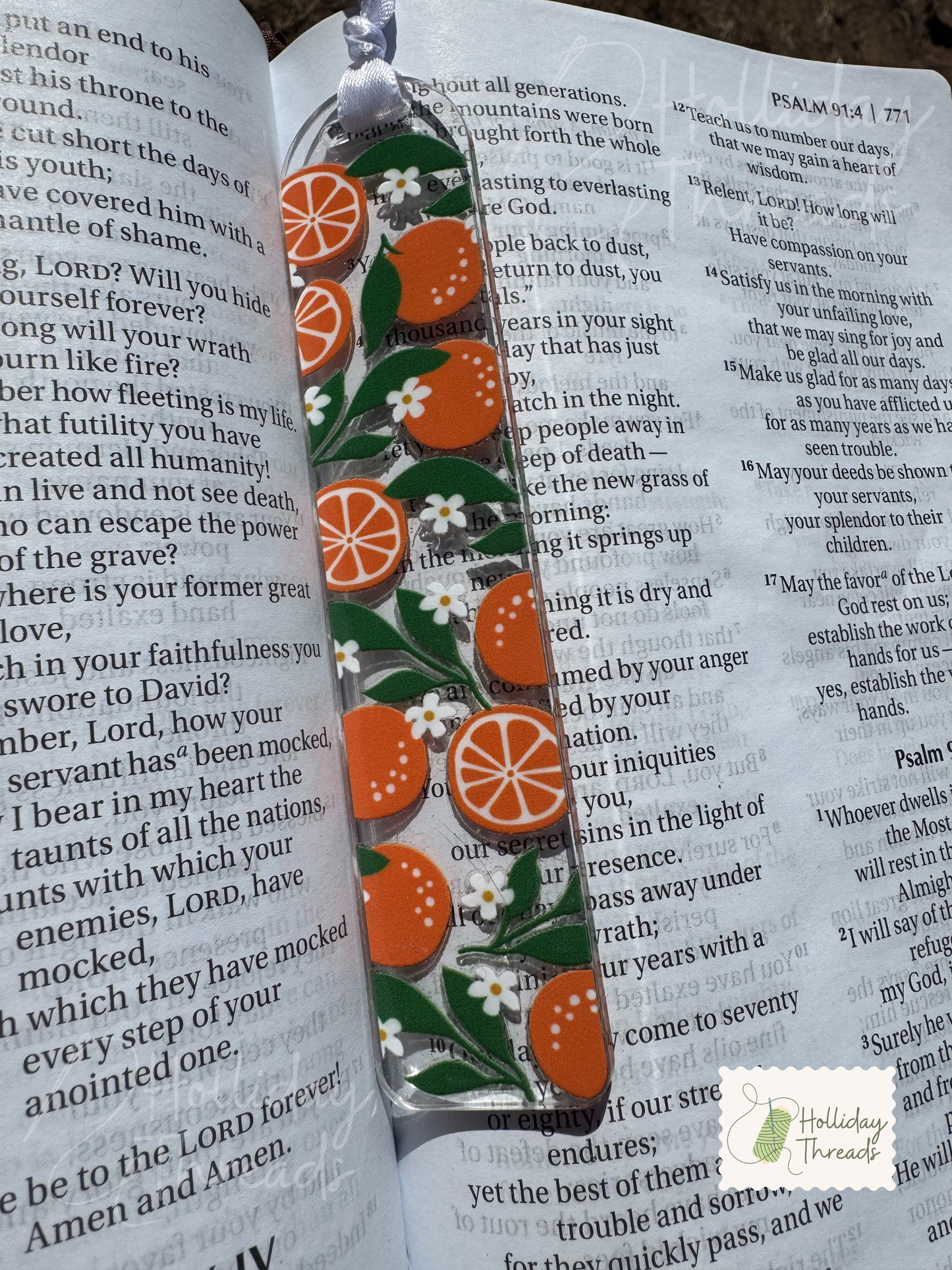 Sweet Oranges Acrylic Bookmark