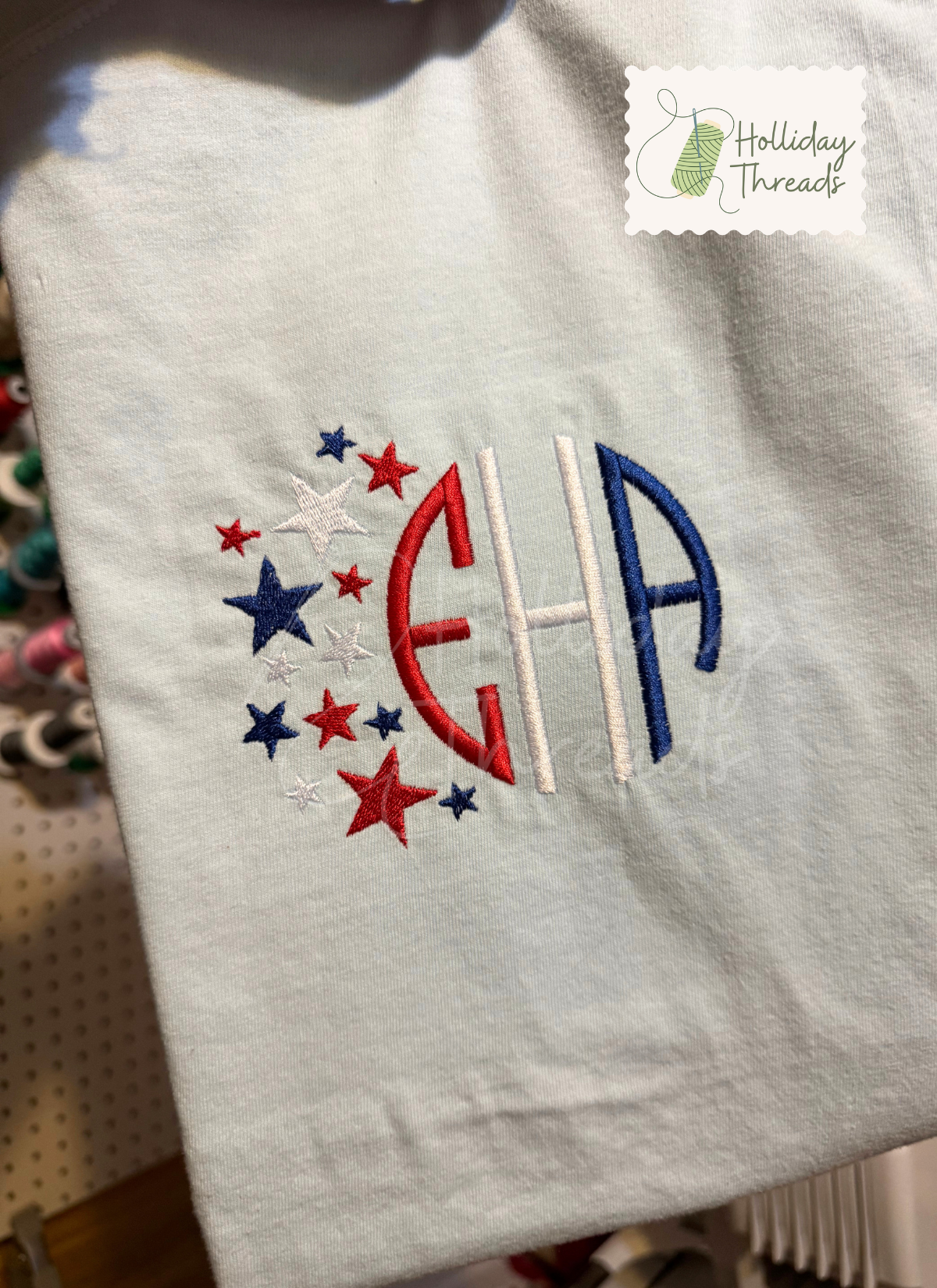 Stars Monogram Embroidered Tee