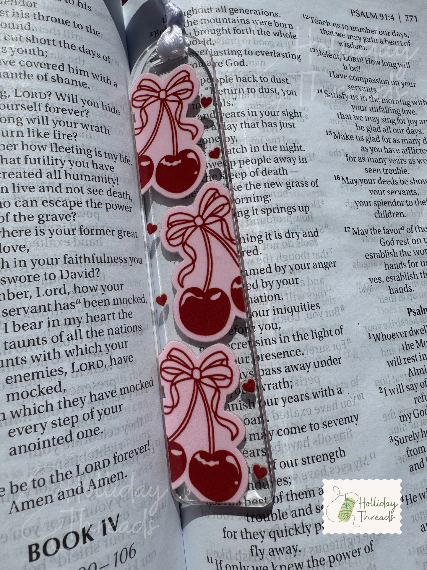 Lucky Cherries Acrylic Bookmark