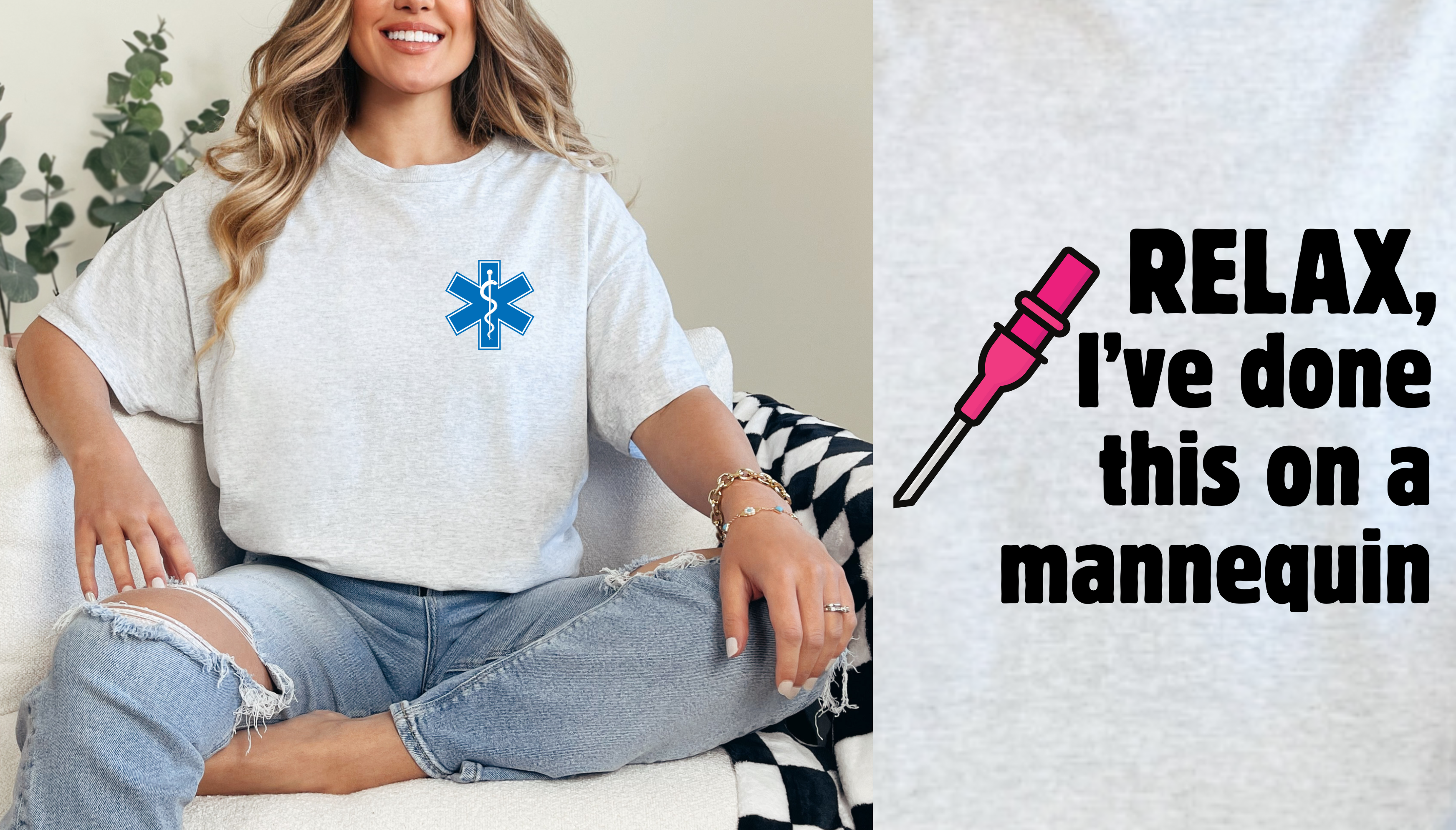 Relax IV Needle Tee | Ash