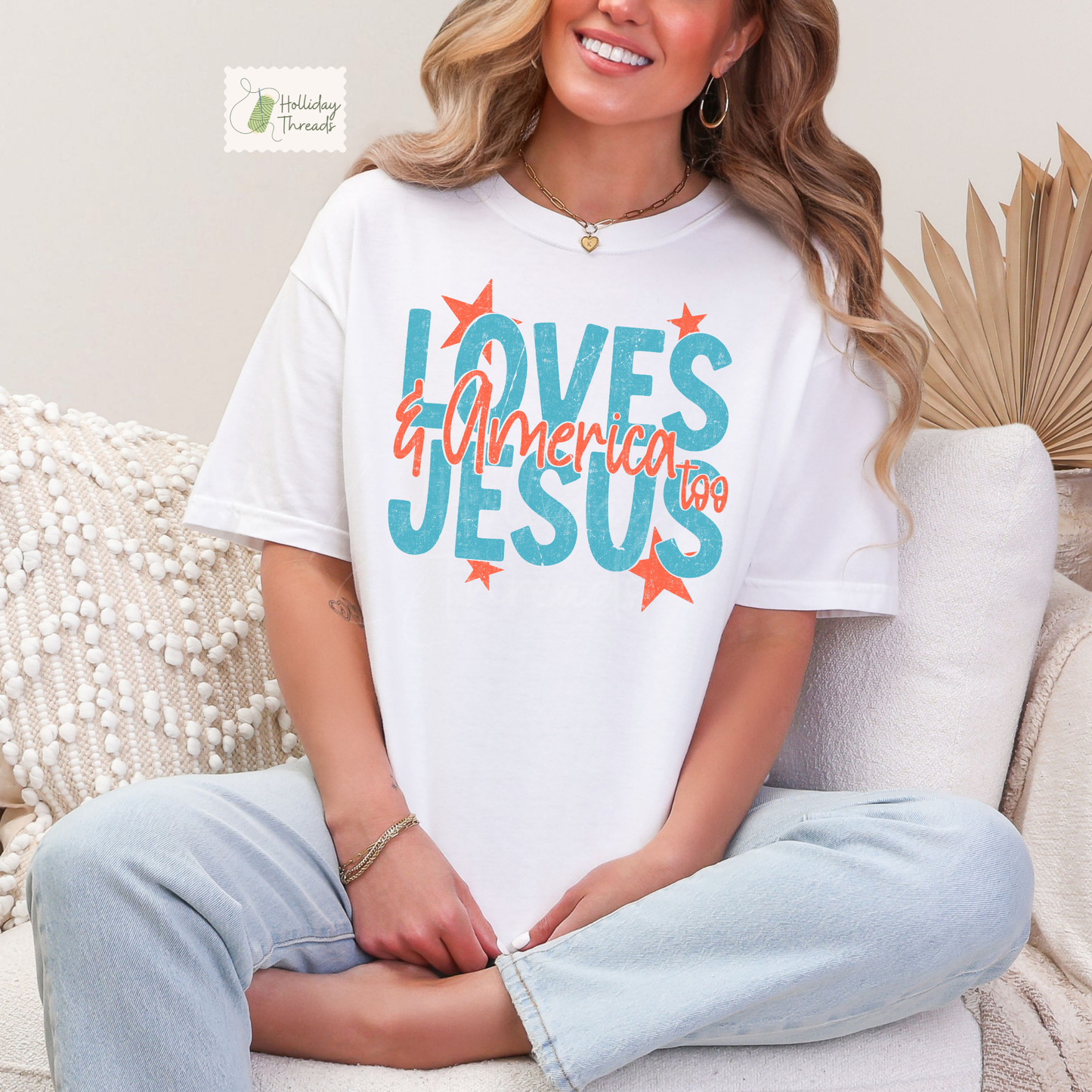 Loves Jesus & America Too Tee