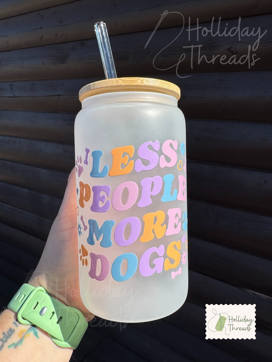 Less People More Dogs Frosted Mug