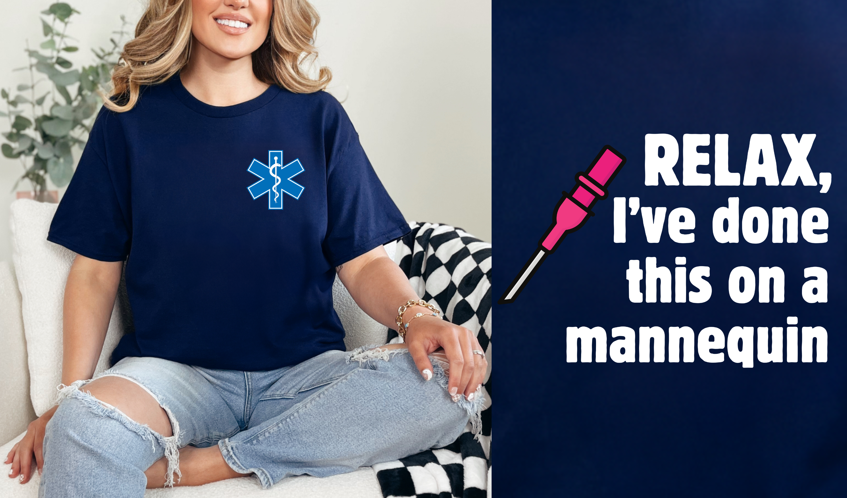 Relax IV Needle Tee | Navy