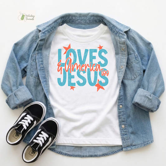 Loves Jesus & America Too Tee | Infant Toddler