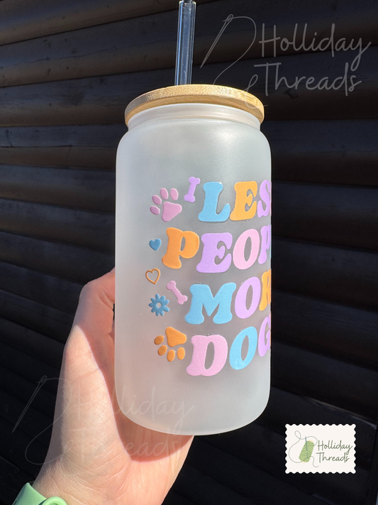 Less People More Dogs Frosted Mug