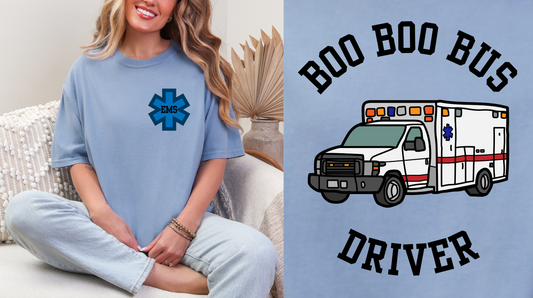 Boo Boo Bus Driver Tee | Denim
