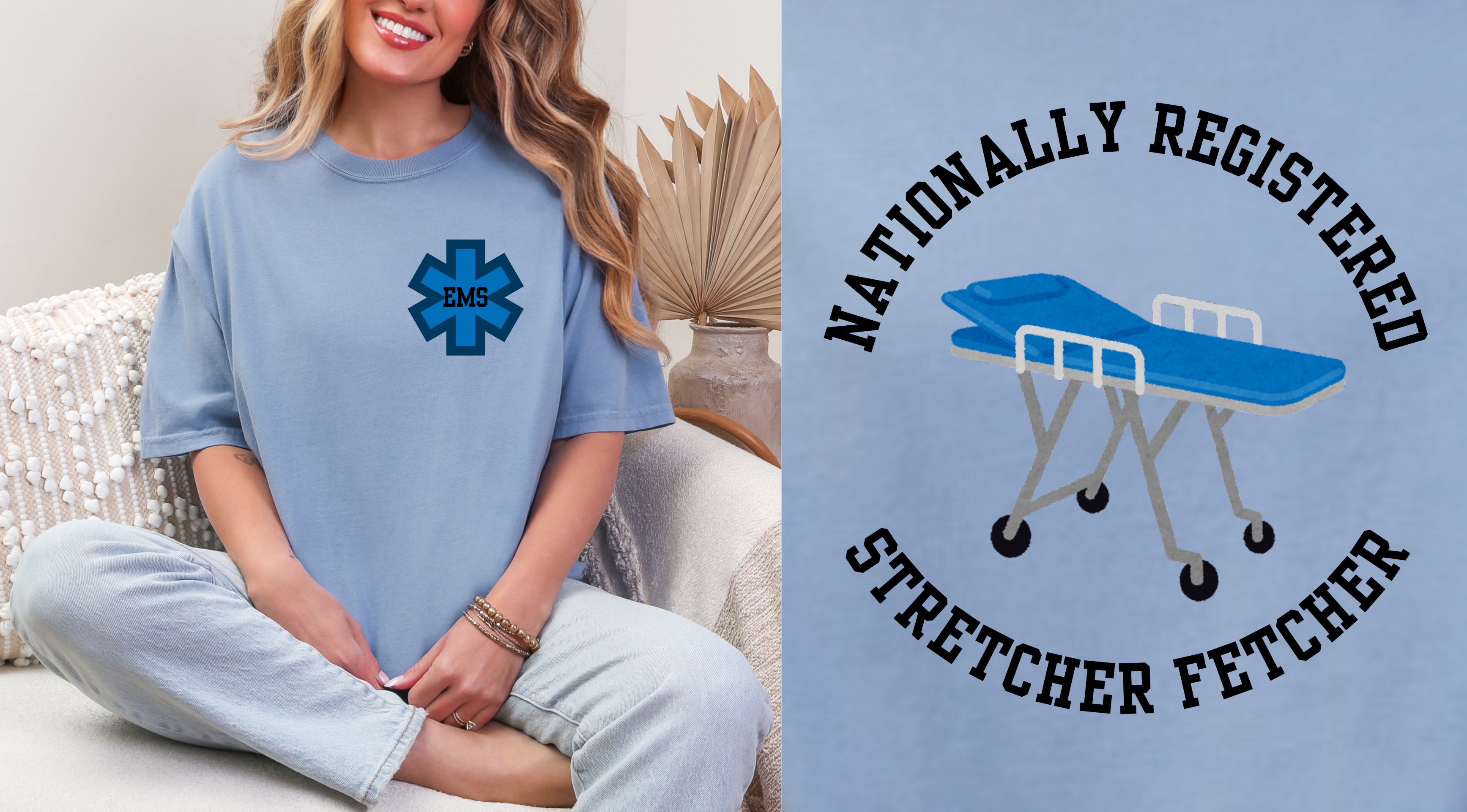 Stretcher Fetcher Tee | Denim