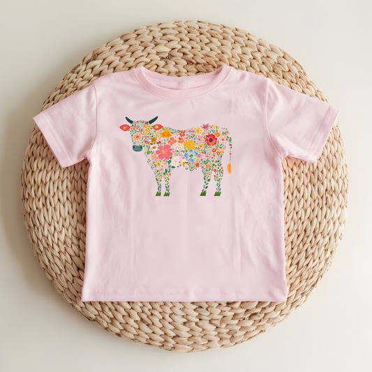 Floral Cow Tee