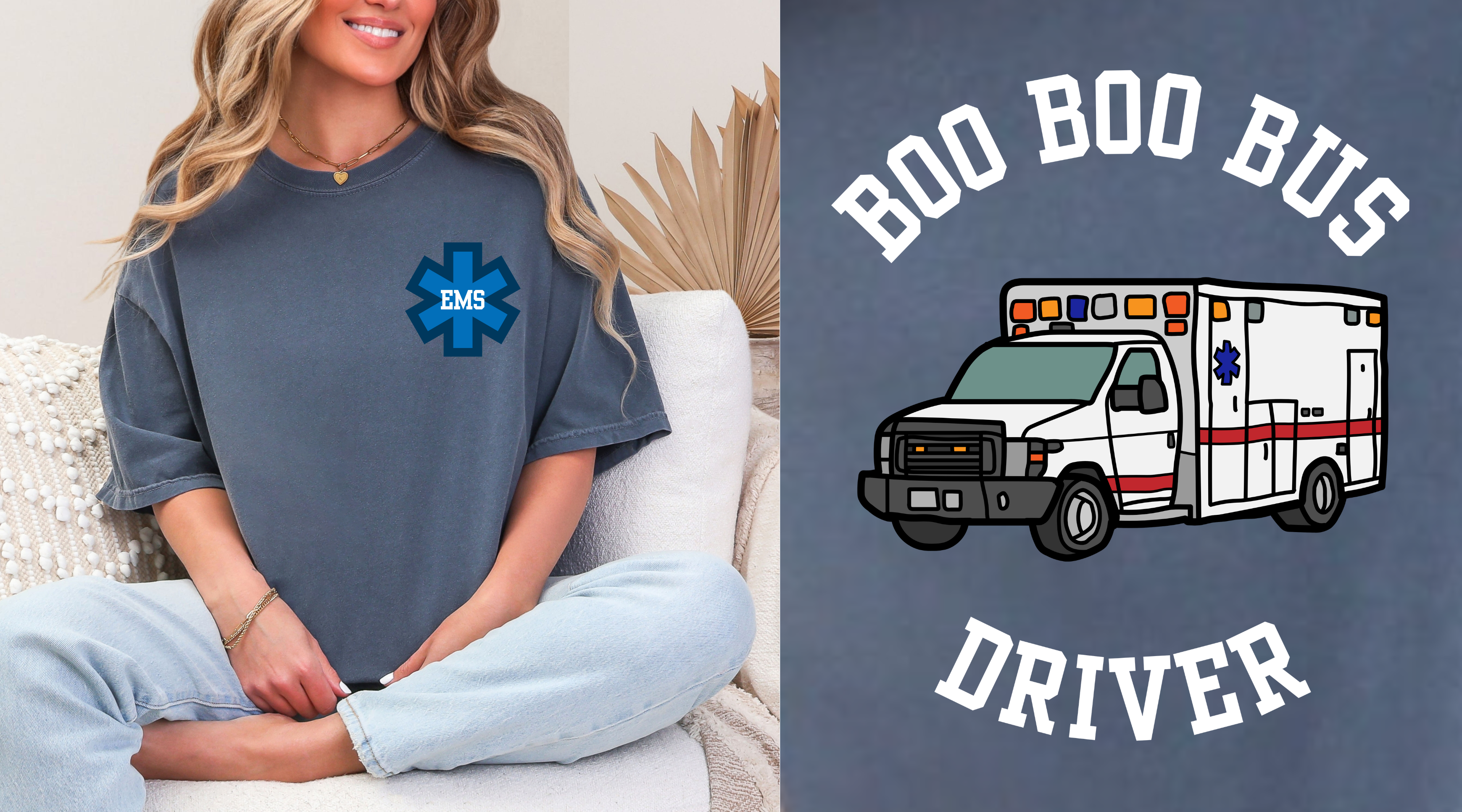 Boo Boo Bus Driver Tee | Dark Denim